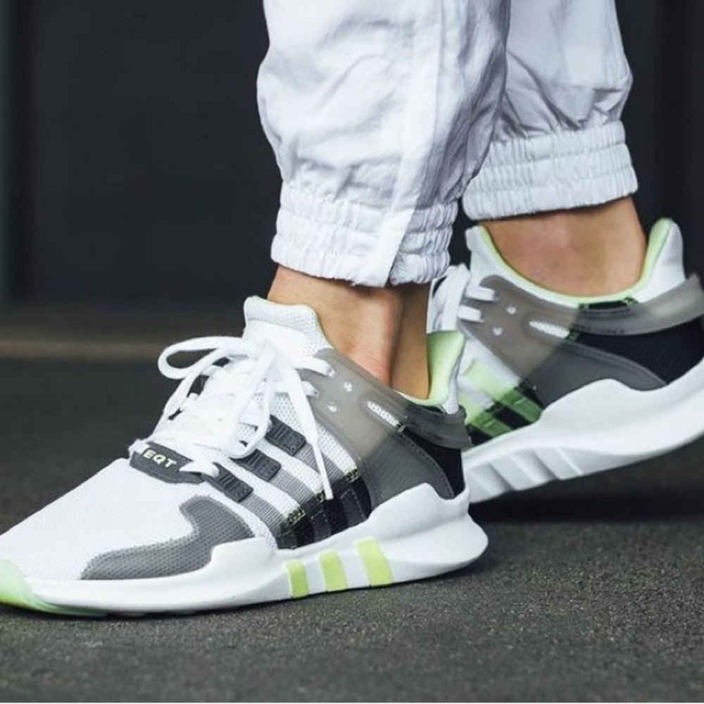 Womens Sneakers ADIDAS Equipment ADV 91-16 Athletic Shoes Neon White Runners